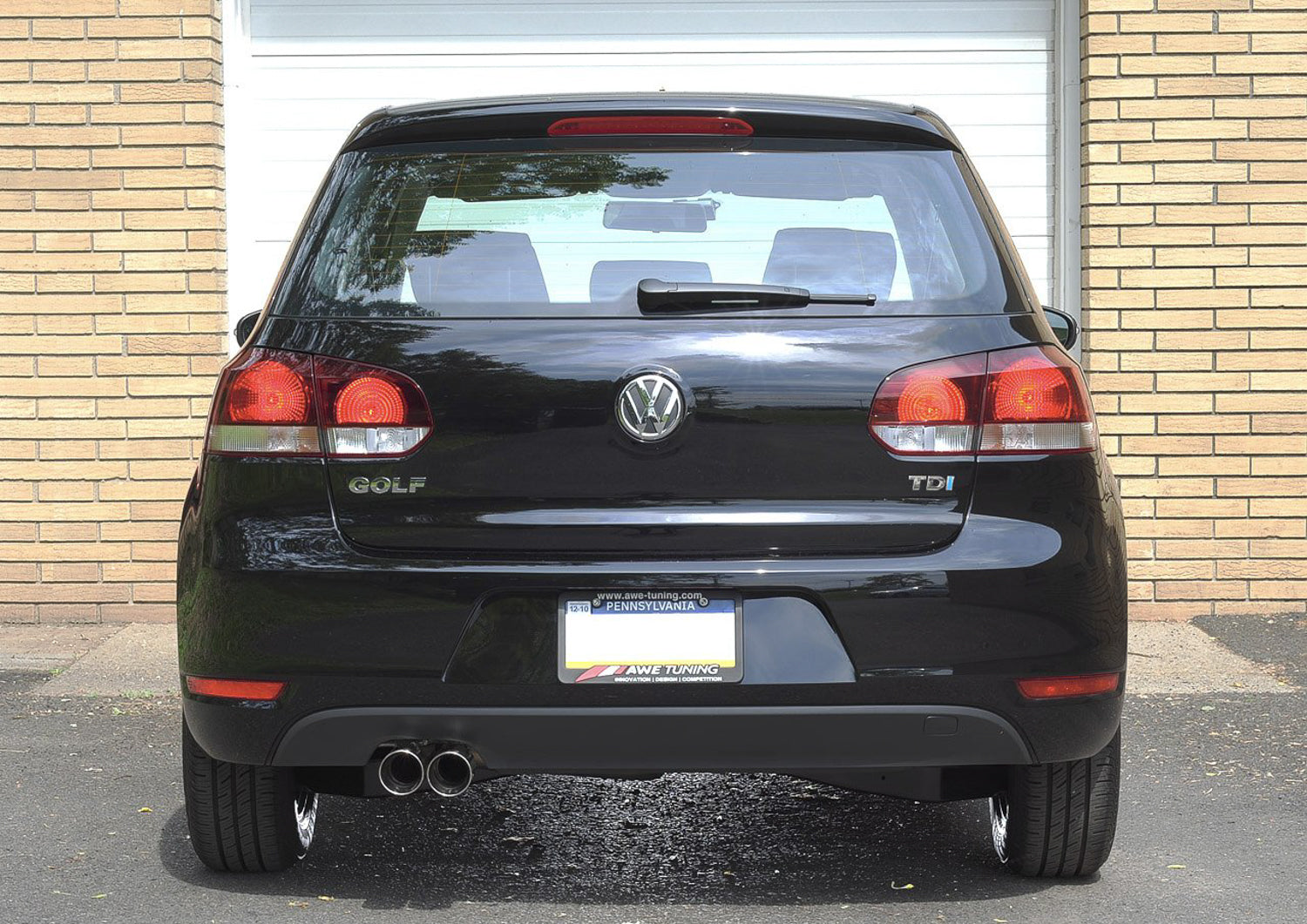 AWE Performance Cat-back Exhaust for Golf / Rabbit 2.5L - Chrome Tips - Mounted