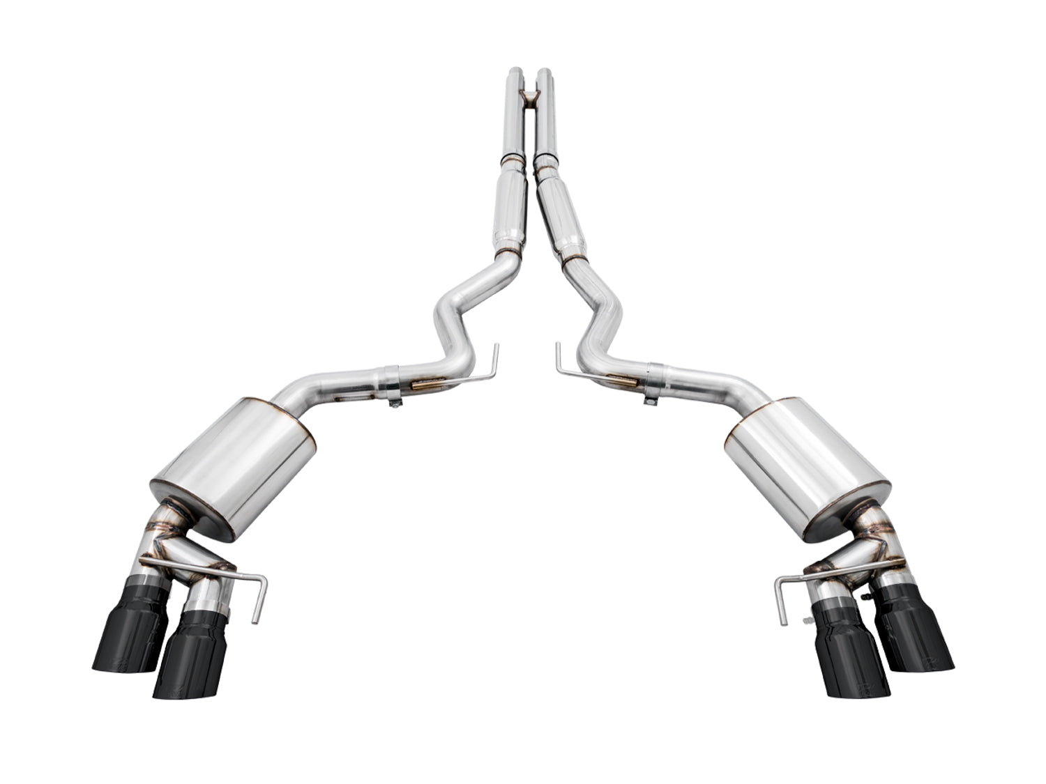 AWE Touring Edition Cat-back Exhaust for the 2018+ Mustang GT - Quad Diamond Black Tips - out of package