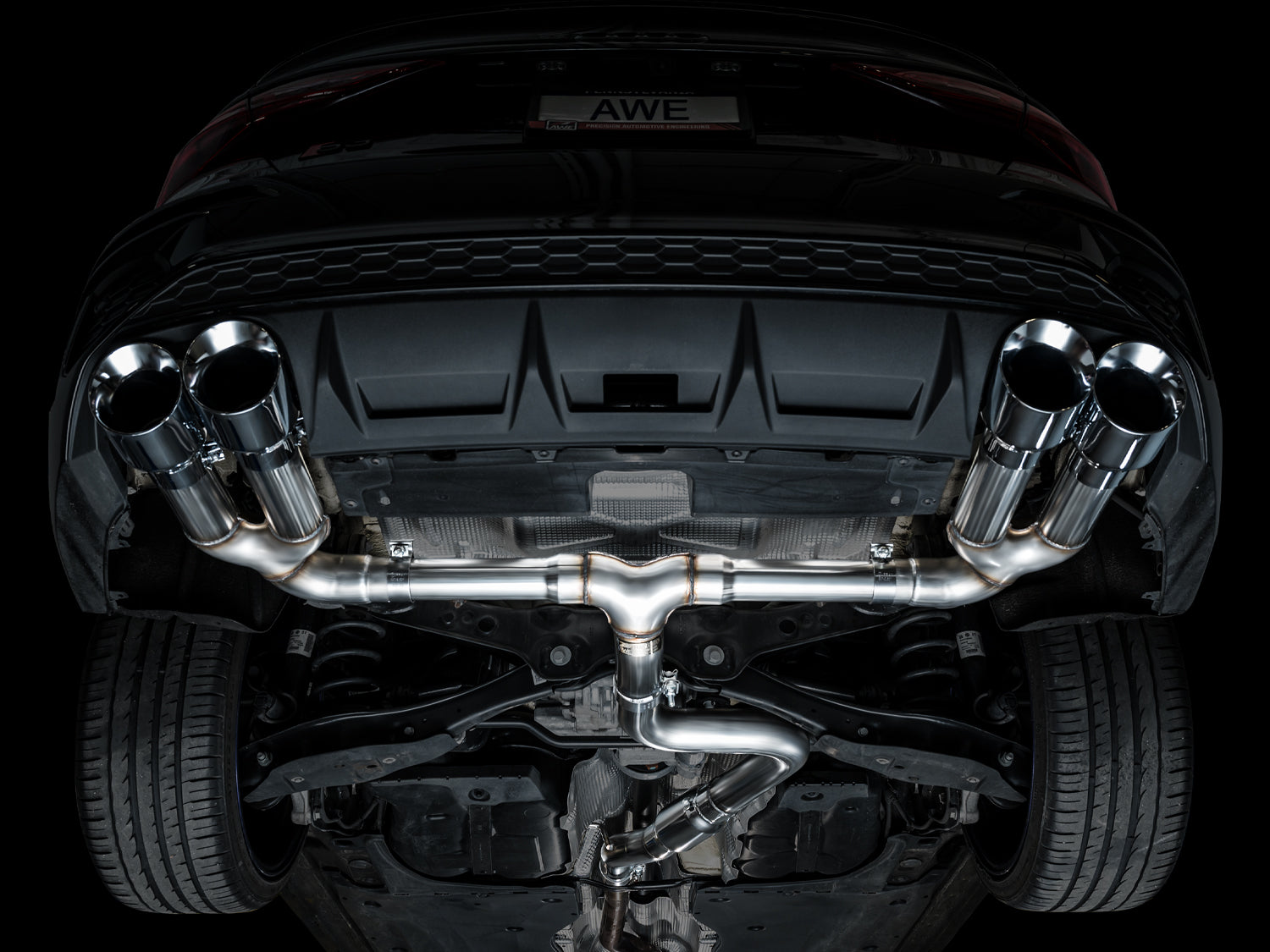 AWE Track Edition Exhaust for Audi 8Y S3 - Chrome Silver Tips - Mounted