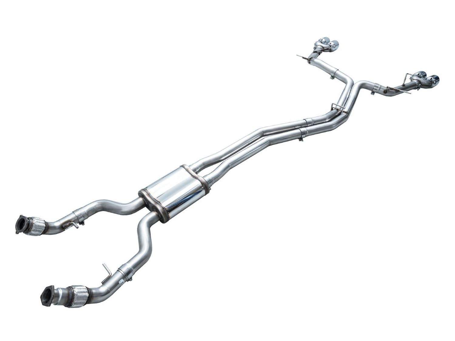 AWE Track Edition Exhaust for Audi C8 S6/S7 - Chrome Silver Tips - out of package