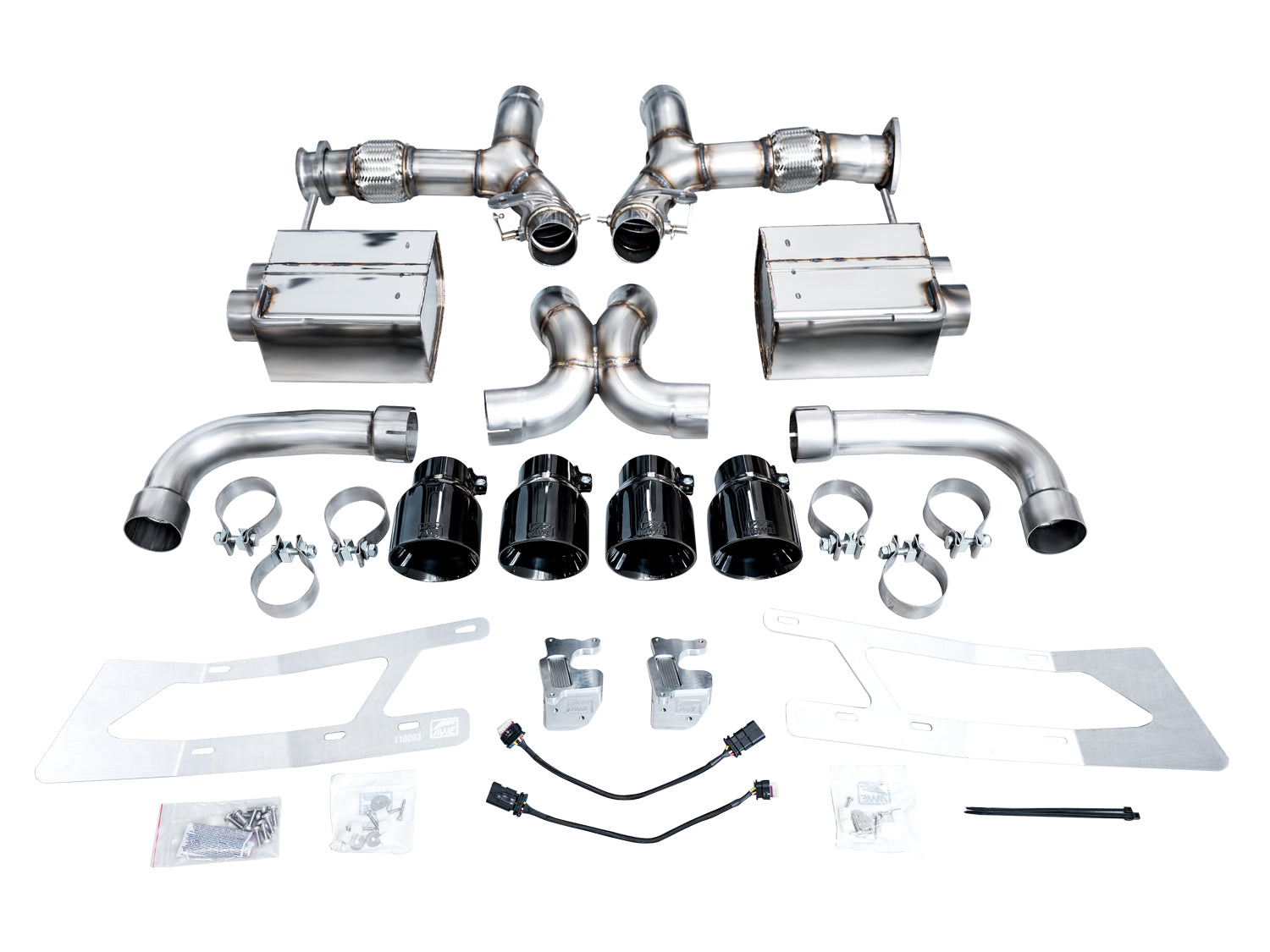 AWE SwitchPath Exhaust for C8 Corvette Z06 - Diamond Black Tips - out of package