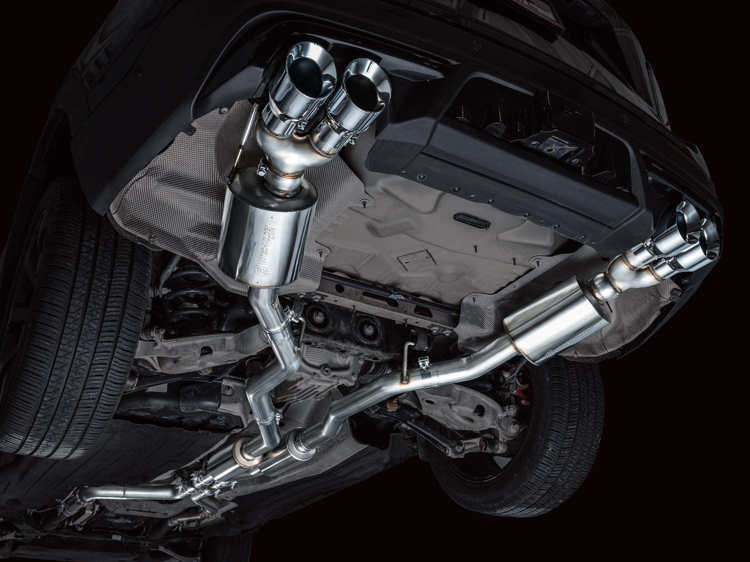AWE Touring Edition Exhaust for Ford Explorer ST - Chrome Silver Tips - Mounted