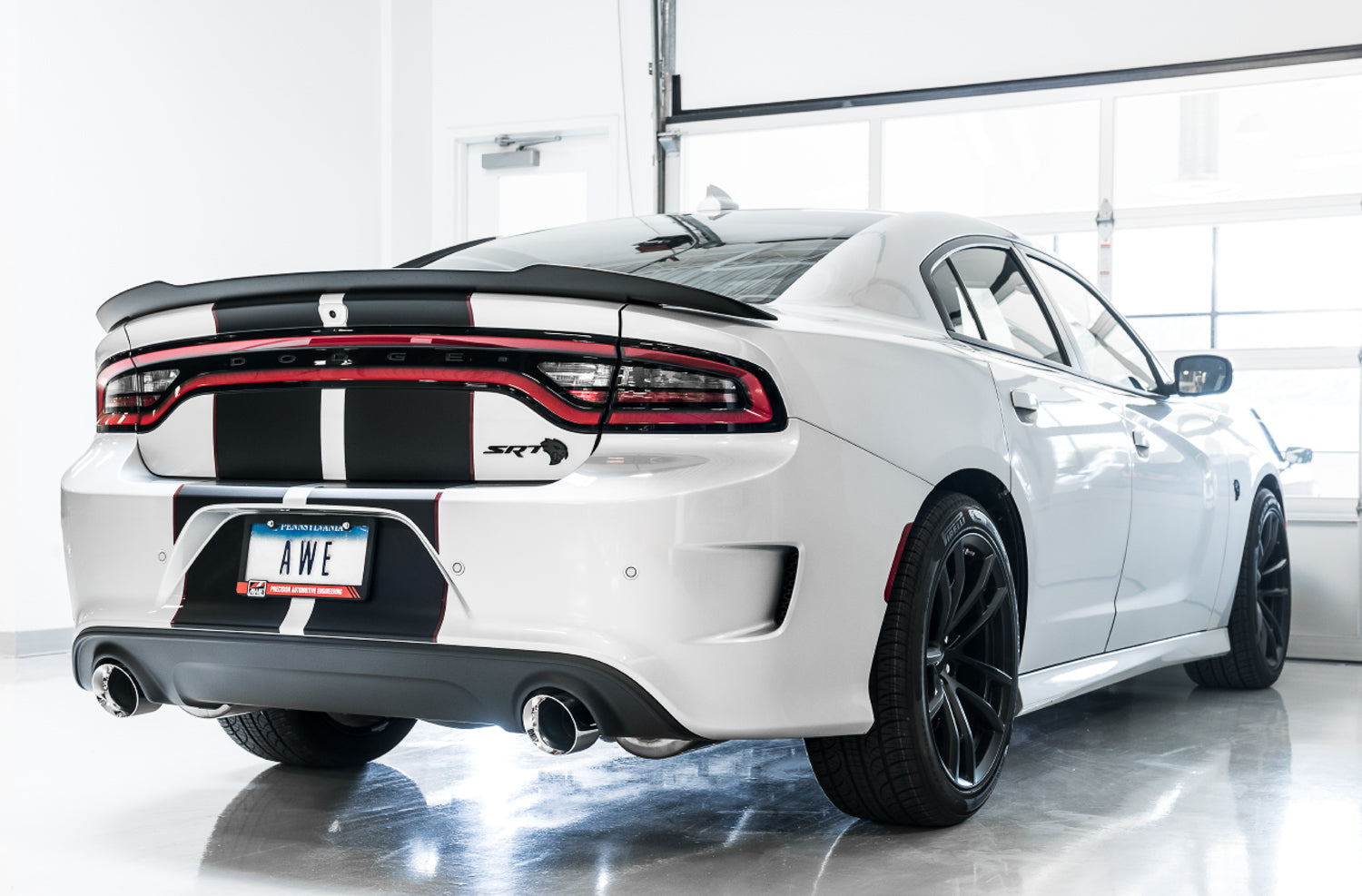 AWE Touring Edition Exhaust for 15+ Charger 6.4 / 6.2 SC - Chrome Silver Tips - Mounted
