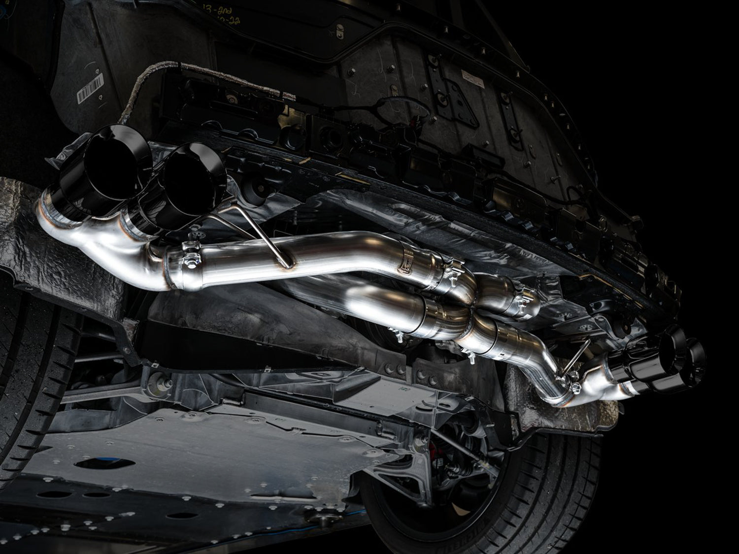 AWE Track Edition Exhaust for C8 Corvette -- Diamond Black Tips - out of package