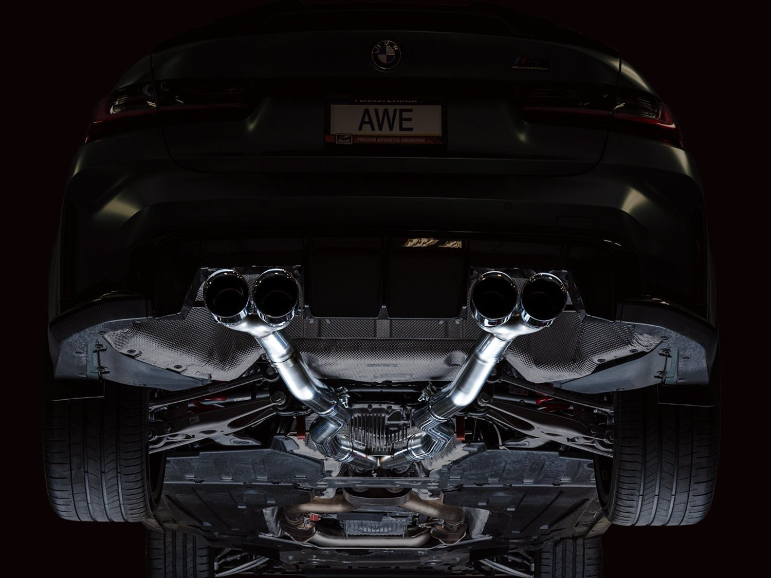 AWE Track Edition Catback Exhaust for BMW G8X M3/M4 - Chrome Silver Tips - Mounted