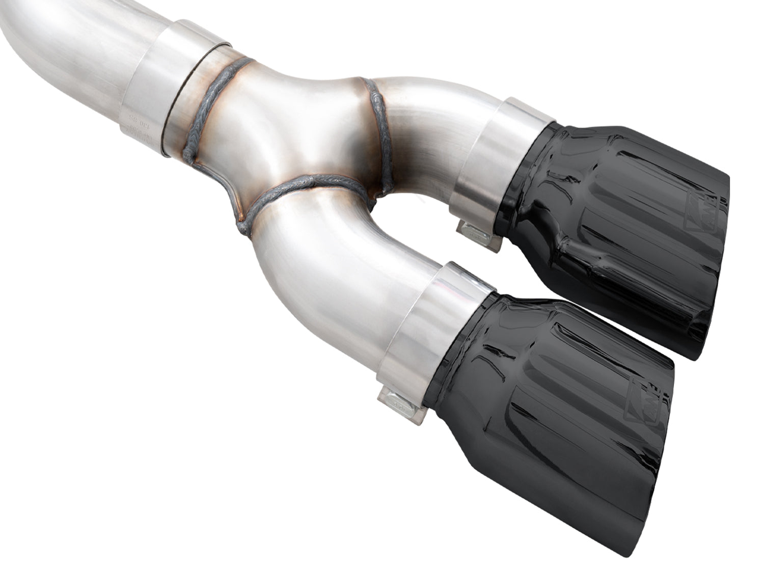 AWE 0FG Dual Side Exit Exhaust for '21+ Ford F-150 - 4.5" Diamond Black Tips - Close Up