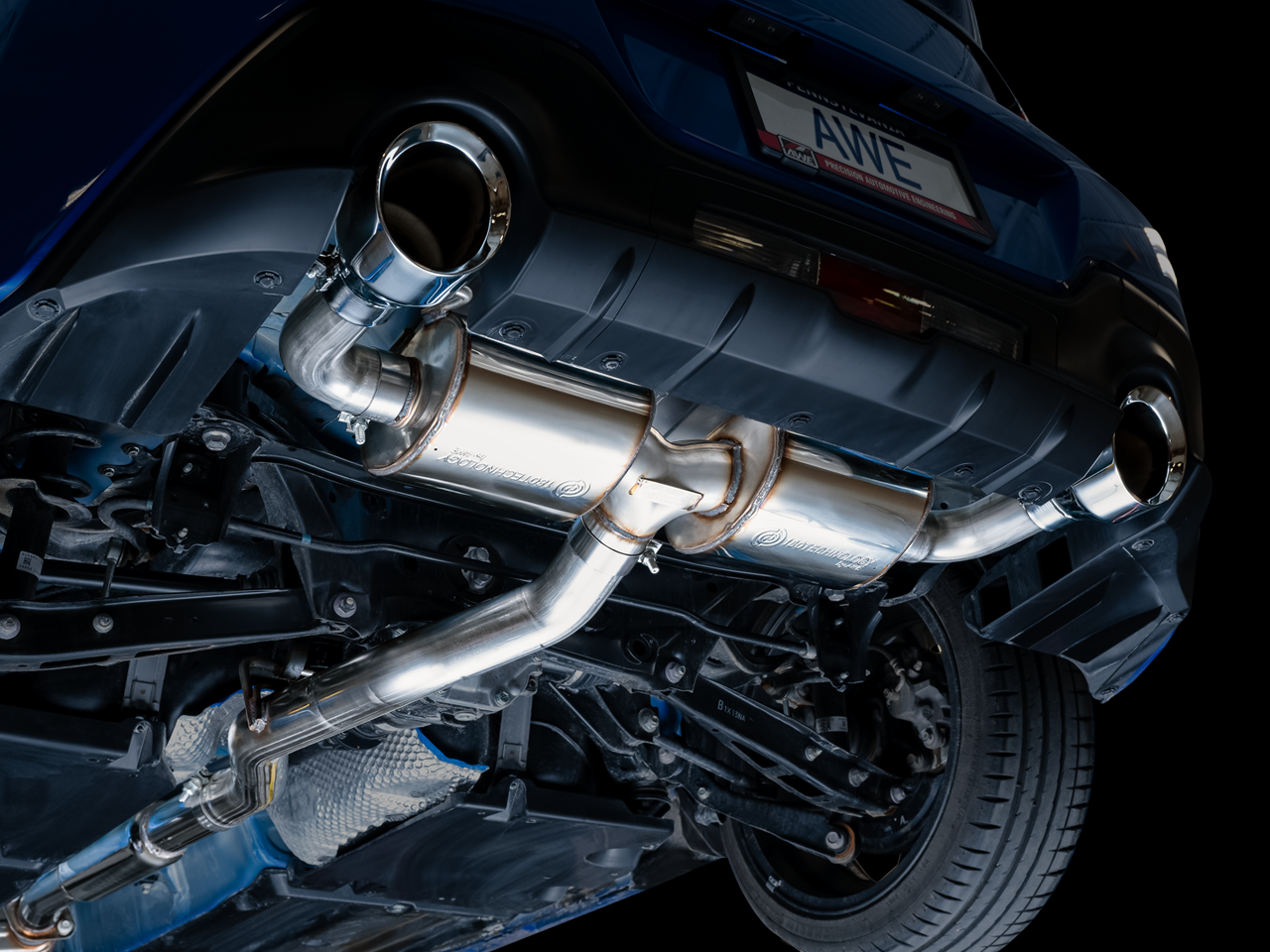 AWE Touring Edition Exhaust for Subaru BRZ / Toyota GR86 / Toyota 86 / Scion FR-S - Chrome Silver Tips - Mounted