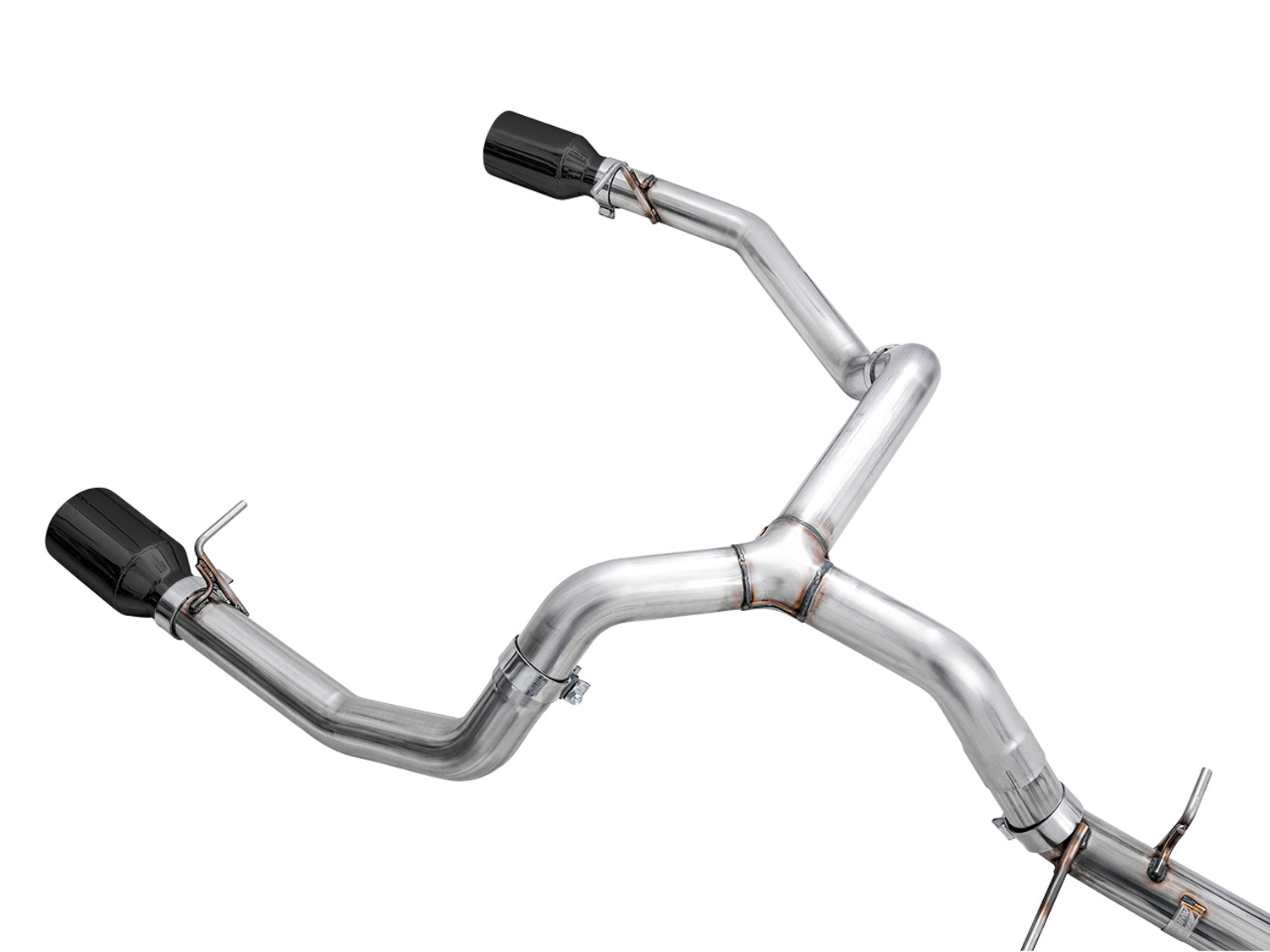 AWE 0FG Catback Split Rear Exit Exhaust for 4th Gen Silverado/Sierra 1500 5.3L (Flat Bumper) - Dual Diamond Black Tips - out of package
