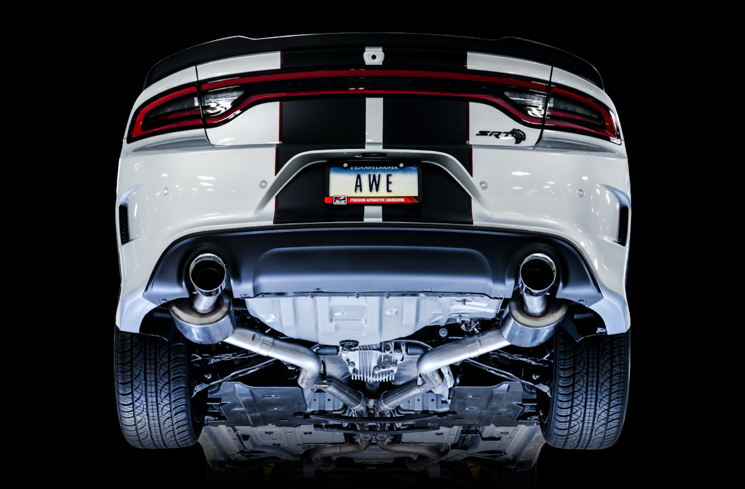 AWE Touring Edition Exhaust for 15+ Charger 6.4 / 6.2 SC - Chrome Silver Tips - Mounted