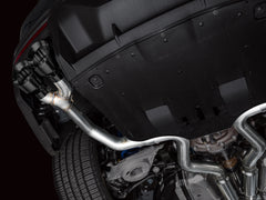 AWE Track Edition Exhaust for S650 Ford Mustang Dark Horse - Quad Diamond Black Tips - Mounted