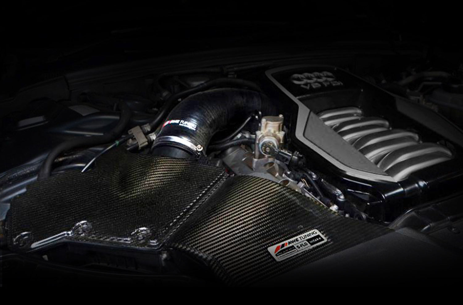 AWE S-FLO Carbon Intake for B8 S5 4.2L - Mounted