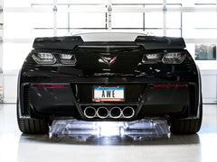 AWE Track Edition Axleback Exhaust for C7 Corvette Stingray / Z51 / Grand Sport / Z06 / ZR1 -- Chrome Silver Tips (includes AWE AFM valve simulators) - Mounted