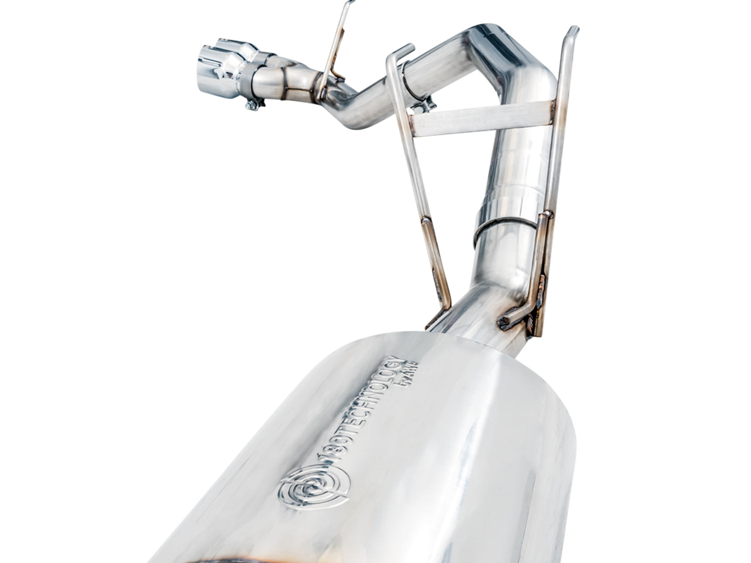 AWE 0FG Single Side Exit Catback Exhaust for 4th Gen RAM 1500 5.7L (without bumper cutouts) - Dual Chrome Tips - Close Up