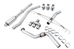 AWE Track Edition Exhaust for FK8 Civic Type R (includes Front Pipe) - Triple Chrome Silver Tips - out of package