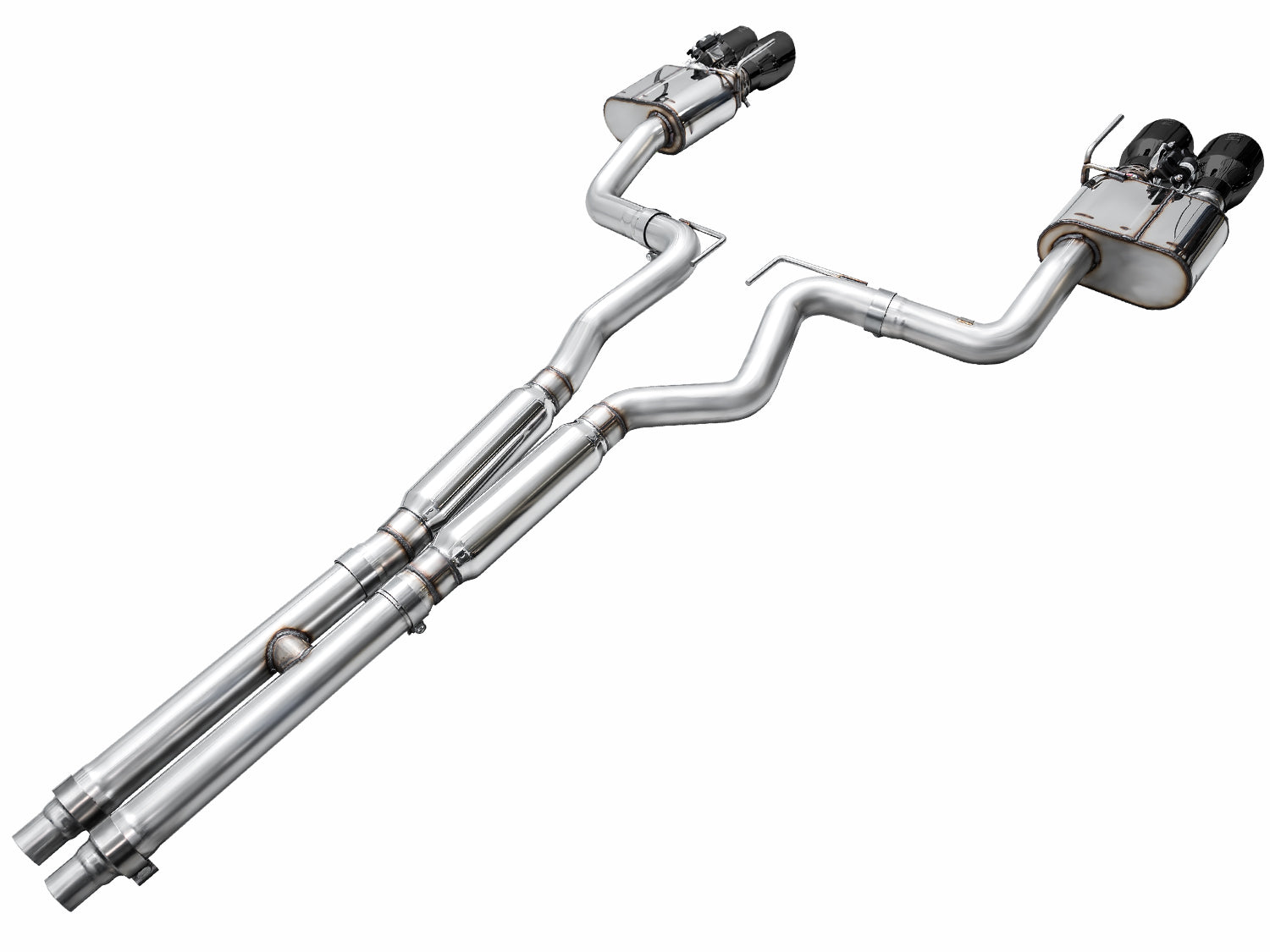 AWE SwitchPath™ Exhaust for S650 Ford Mustang GT Fastback - Quad Diamond Black Tips - out of package