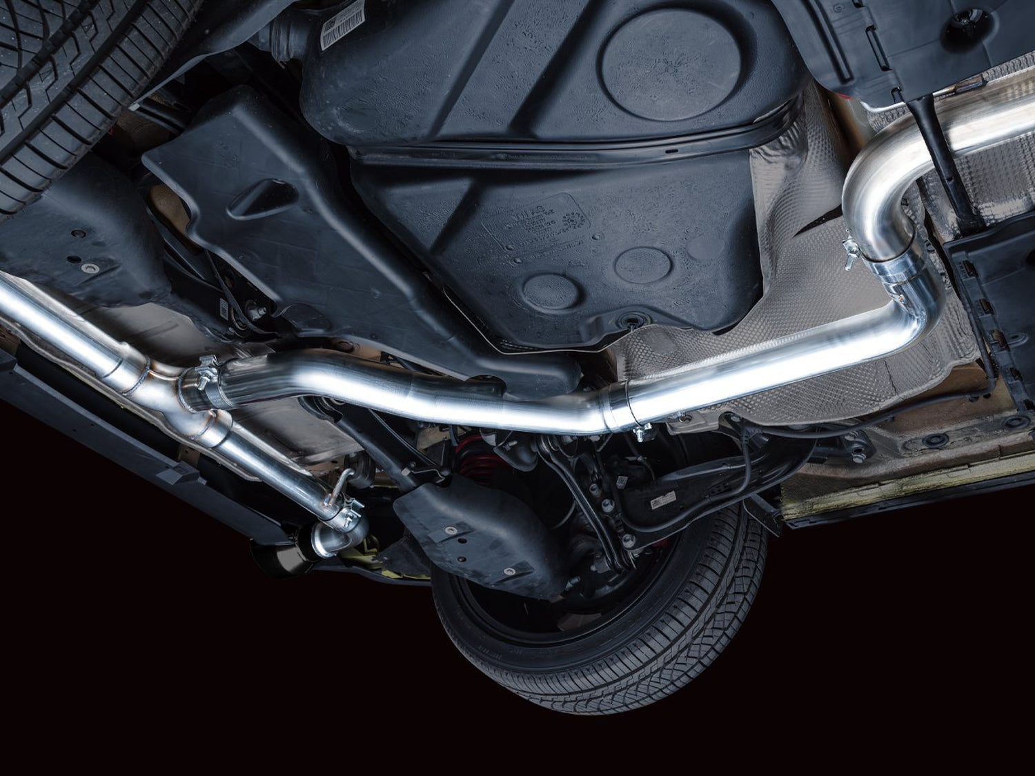 AWE Track Edition Exhaust for VW MK8 GTI - Diamond Black Tips - Mounted