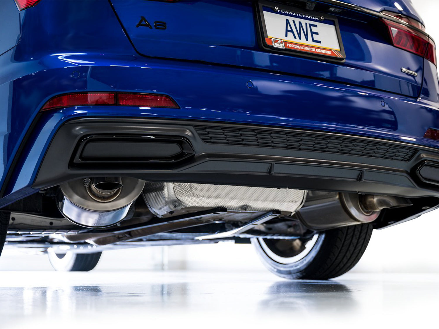 AWE Touring Edition Exhaust for Audi C8 A6/A7 - Turndowns - Mounted