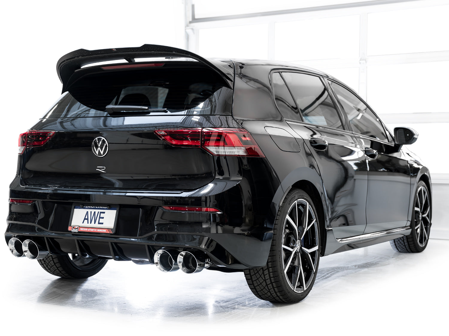 AWE Touring Edition Exhaust for Volkswagen MK8 Golf R - Chrome Silver Tips - Mounted