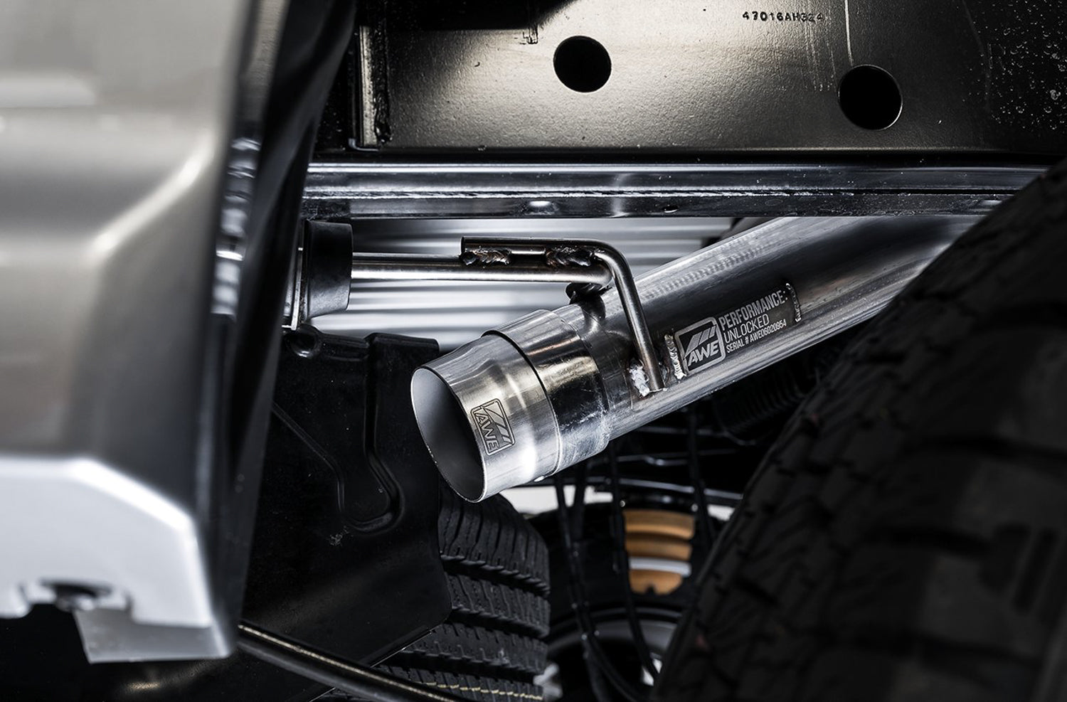 AWE 0FG Exhaust with BashGuard for Ford Ranger - Dual Diamond Black Tips - Close Up