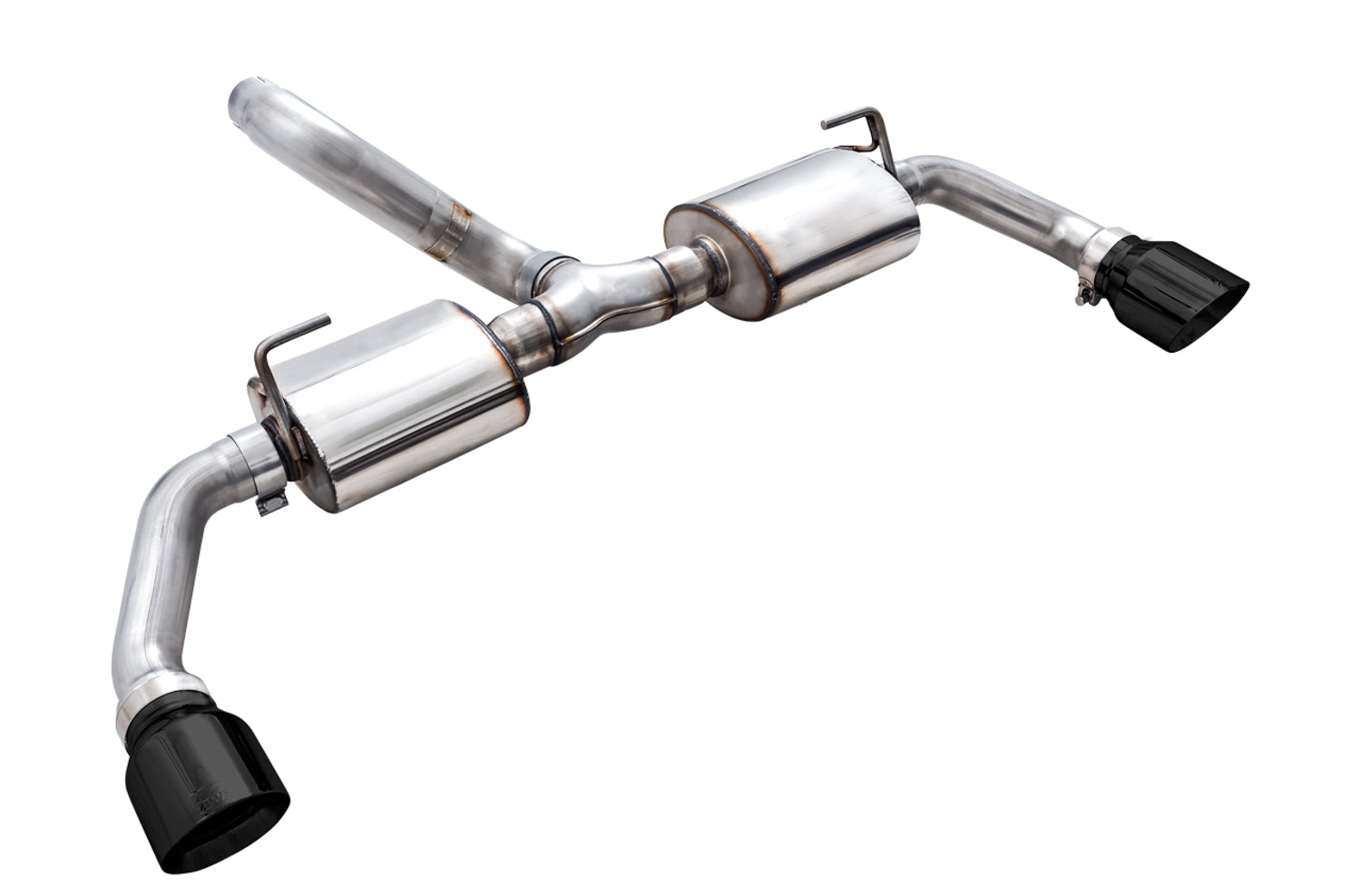 AWE Tread Edition Axleback Dual Exhaust for Jeep JK/JKU 3.6L - Diamond Black Tips - out of package