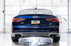 AWE Track Edition Exhaust for Audi B9 S5 Coupe - Chrome Silver 102mm Tips - Mounted