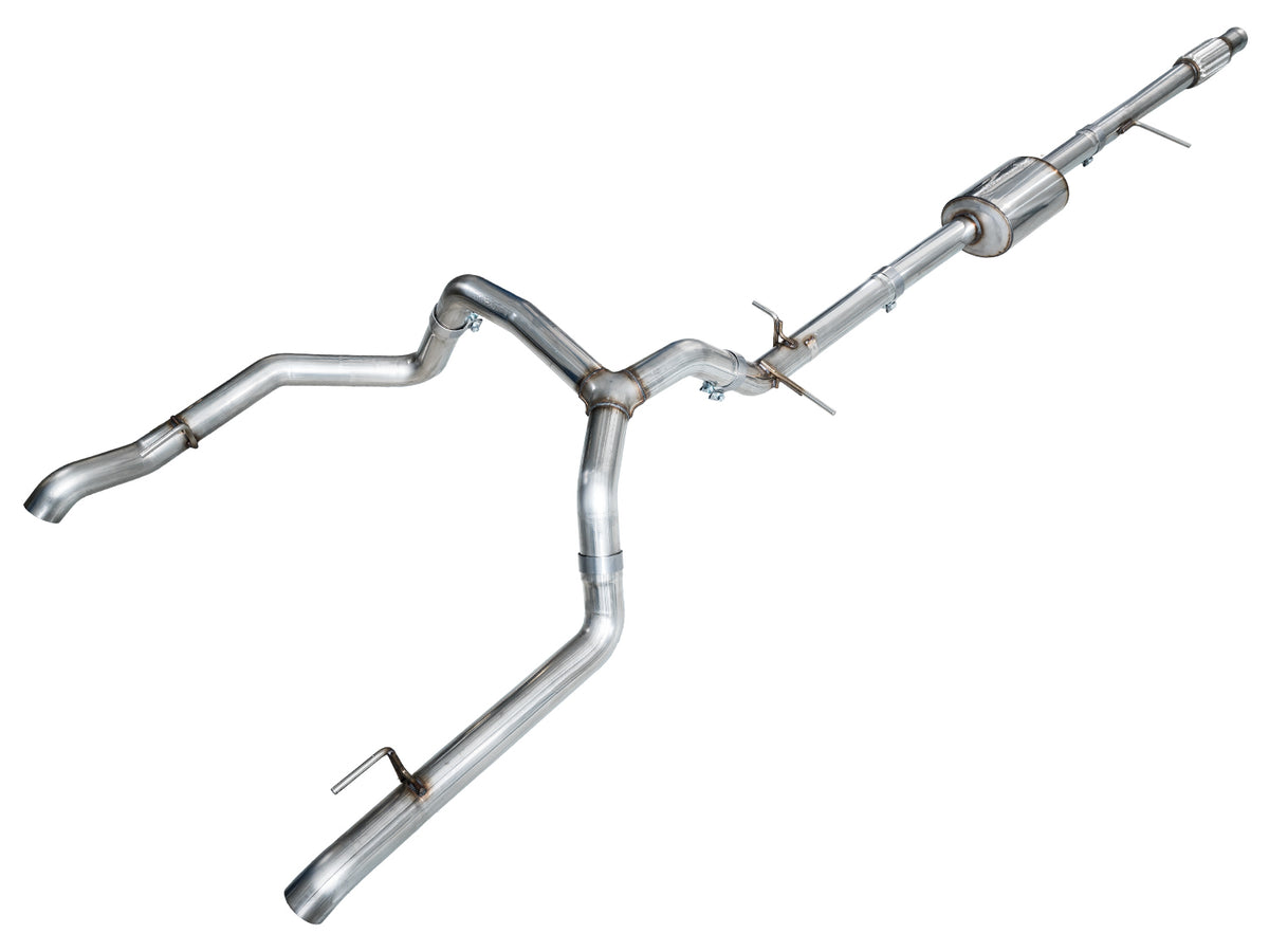 AWE 0FG Catback Split Rear Exit Exhaust for 4th Gen Silverado/Sierra 1500 5.3L (with bumper cutouts) - OE Tips - Primary