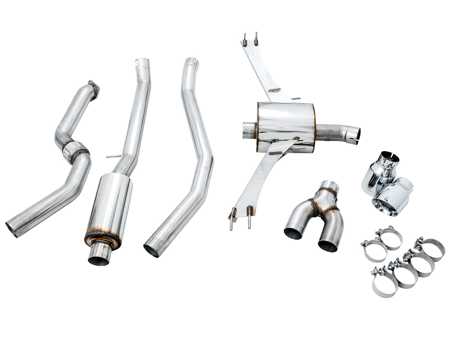 AWE Touring Edition Exhaust for 10th Gen Civic Si Coupe / Sedan (includes Front Pipe) - Dual Chrome Silver Tips - out of package