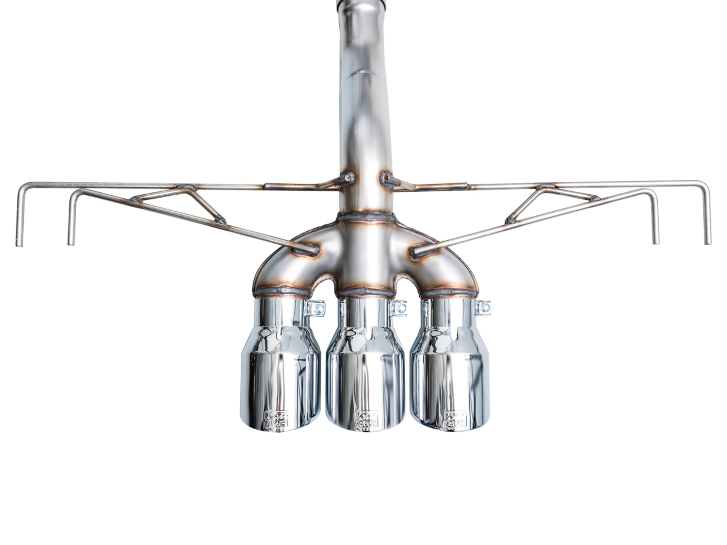 AWE Track Edition Exhaust for FL5 Civic Type R - Triple Chrome Silver Tips - out of package