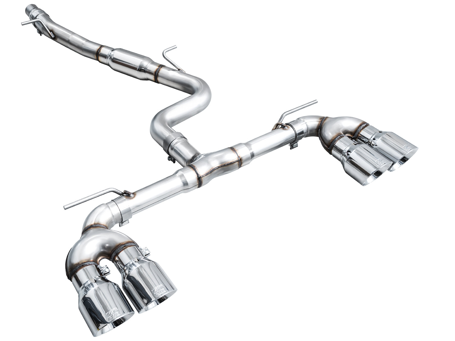 AWE Track Edition Exhaust for Volkswagen MK8 Golf R - Chrome Silver Tips - out of package