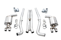 AWE Touring Edition Exhaust for 15+ Challenger 6.4 / 6.2 SC - Chrome Silver Quad Tips - out of package