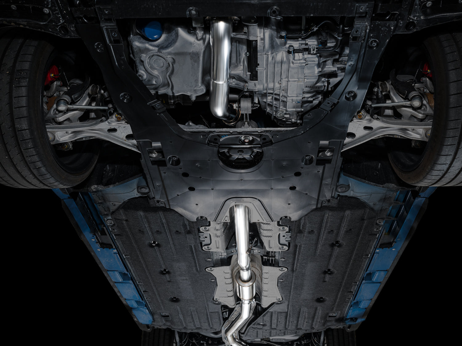 AWE Touring Edition Exhaust for FL5 Civic Type R - Triple Diamond Black Tips - Mounted