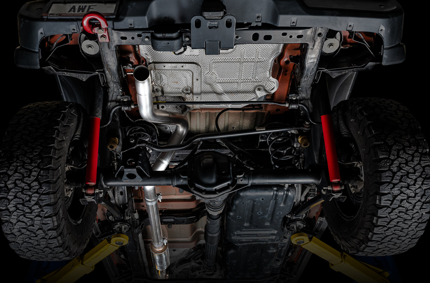 AWE Trail Edition Catback Exhaust for Jeep JL/JLU 2.0T - Mounted