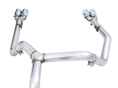 AWE 0FG Catback Split Rear Exit Exhaust for 4th Gen Silverado/Sierra 1500 5.3L (With Bumper Cutouts) - Quad Chrome Silver Tips - out of package