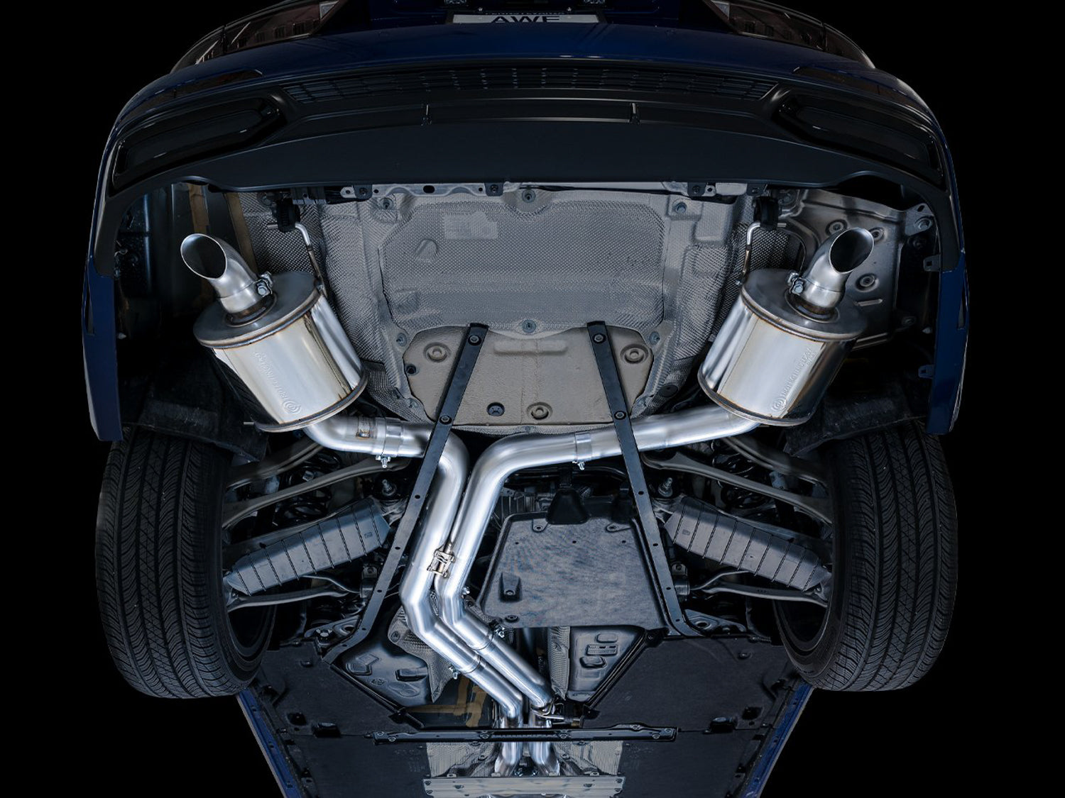 AWE Touring Edition Exhaust for Audi C8 A6/A7 - Turndowns - Mounted