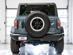 AWE 0FG Catback Exhaust for Ford Bronco with BashGuard™ - Single 5" Diamond Black Tip - Mounted