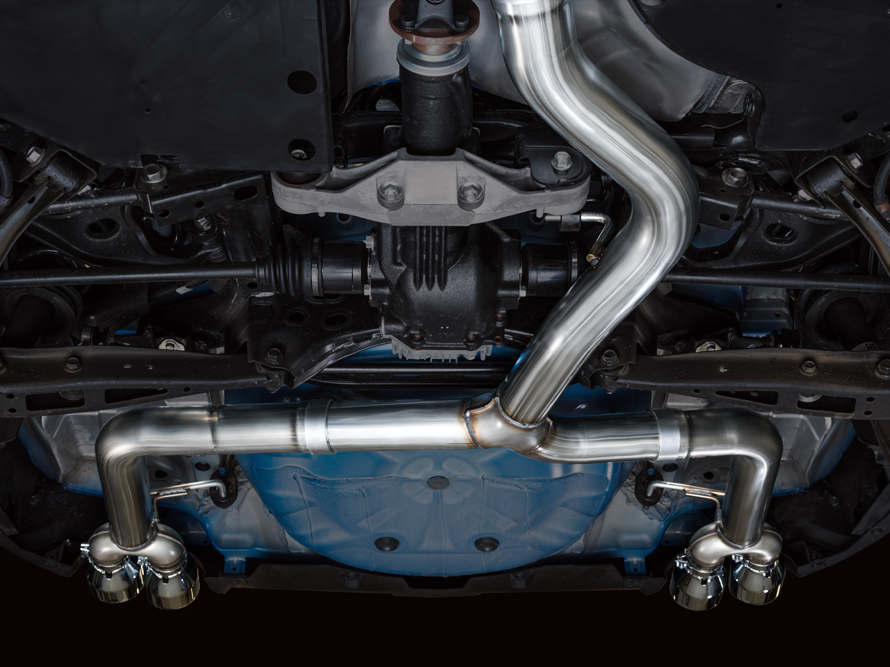 AWE Track Edition Exhaust for VB Subaru WRX - Chrome Silver Tips - Mounted