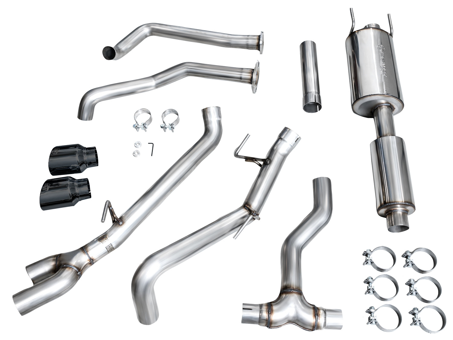 AWE 0FG Exhaust for 3rd Gen Toyota Tundra - Dual Diamond Black Tips - out of package