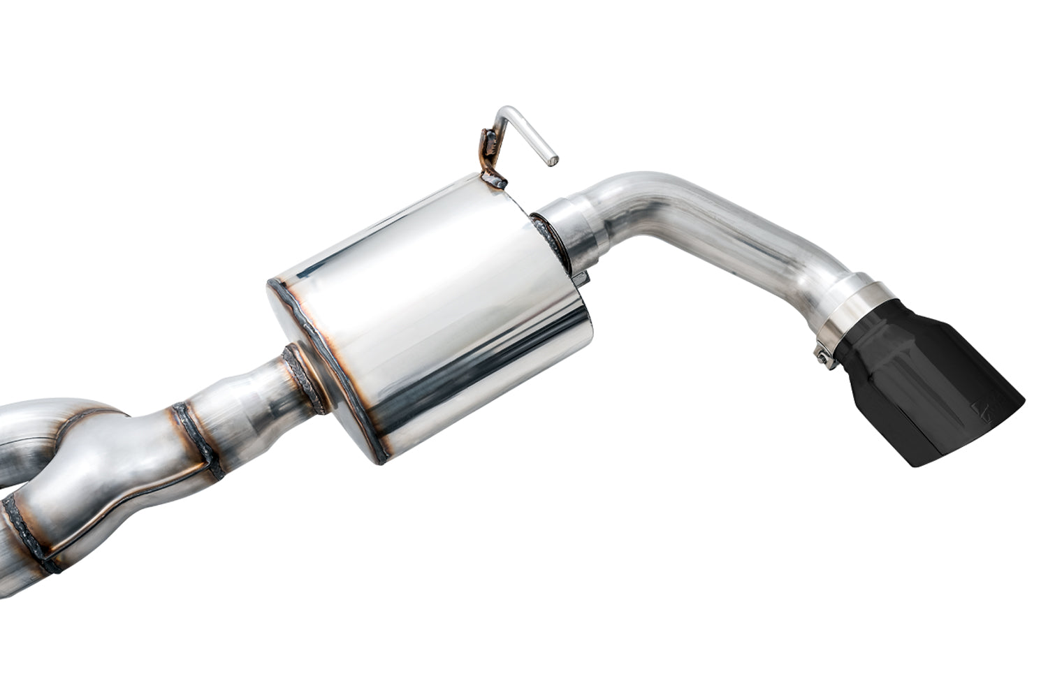 AWE Tread Edition Axleback Dual Exhaust for Jeep JK/JKU 3.6L - Diamond Black Tips - Close Up