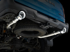 AWE 0FG Dual Rear Exit Catback for 5th Gen RAM 1500 5.7L (with bumper cutouts) - Chrome Silver Tips - Mounted