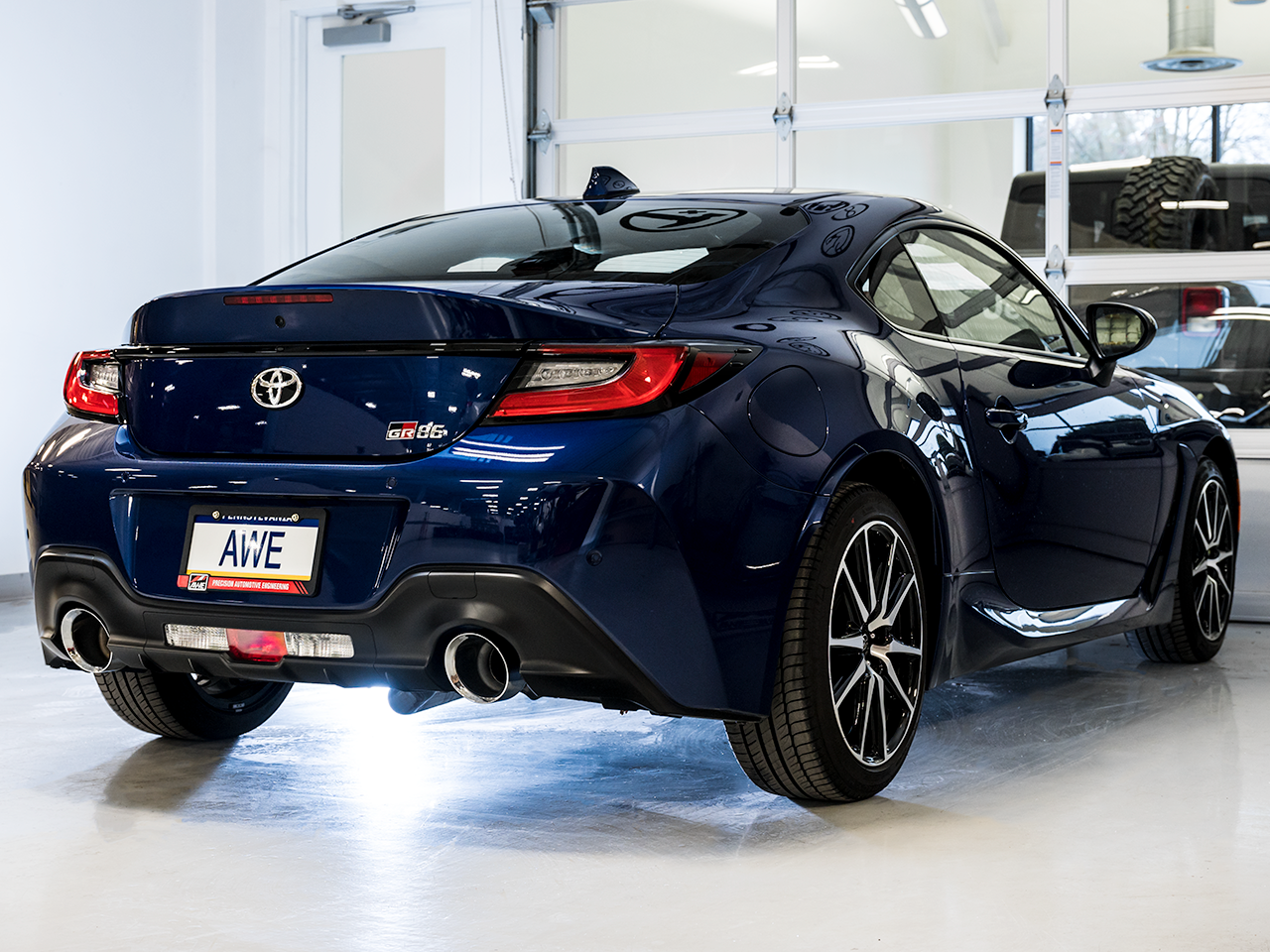 AWE Touring Edition Exhaust for Subaru BRZ / Toyota GR86 / Toyota 86 / Scion FR-S - Chrome Silver Tips - Mounted
