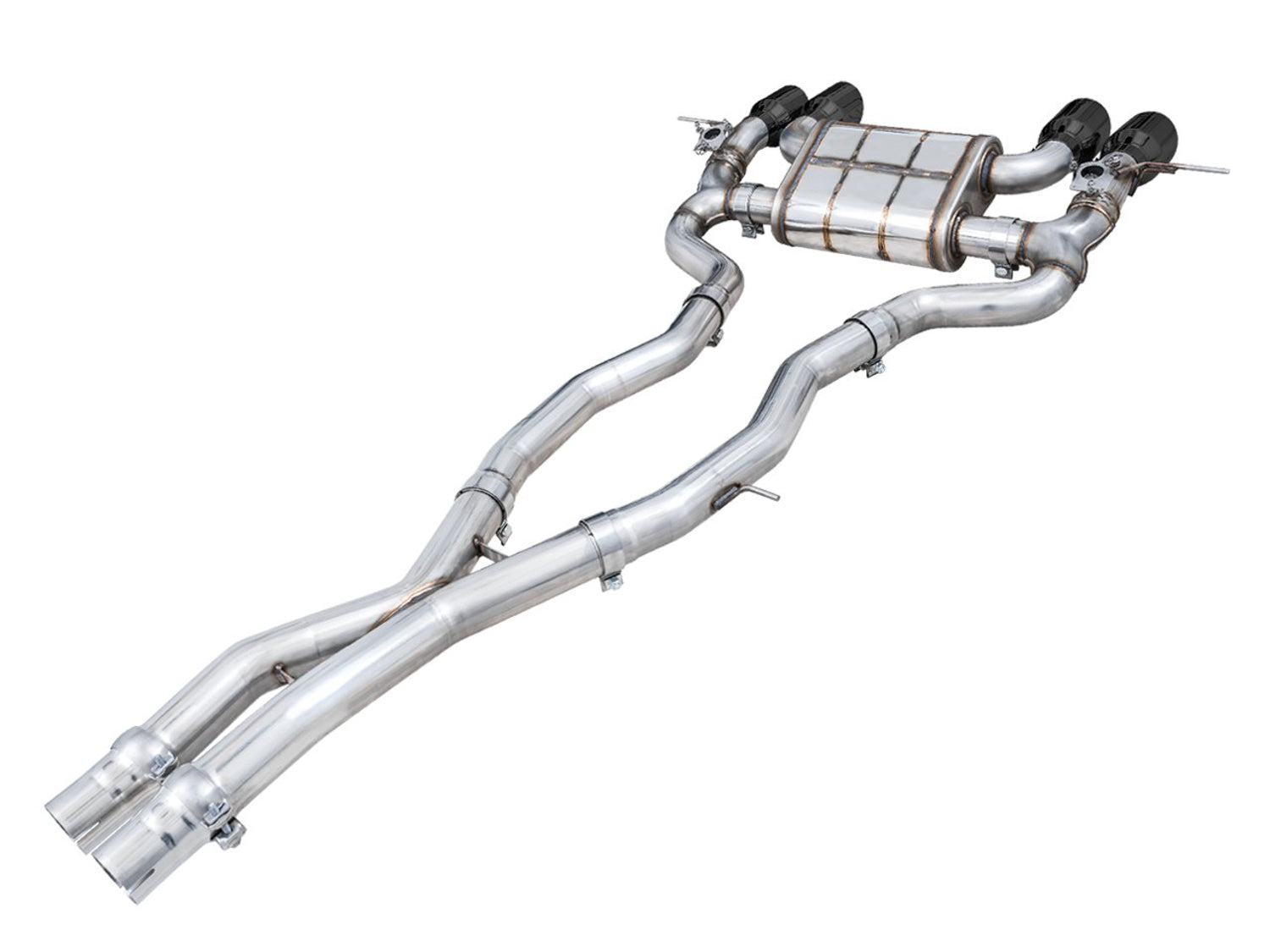 AWE SwitchPath Catback Exhaust for BMW G8X M3/M4 - Chrome Silver Tips - out of package