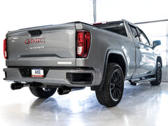 AWE 0FG Catback Split Rear Exit Exhaust for 4th Gen Silverado/Sierra 1500 5.3L (Flat Bumper) - Dual Diamond Black Tips - Mounted