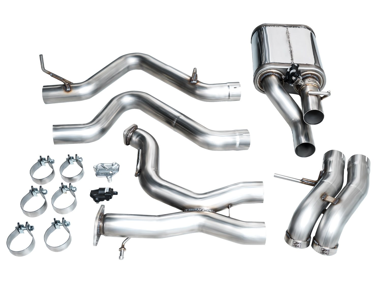 AWE SwitchPath Exhaust for Ford Bronco Raptor - Dual BashGuards - out of package