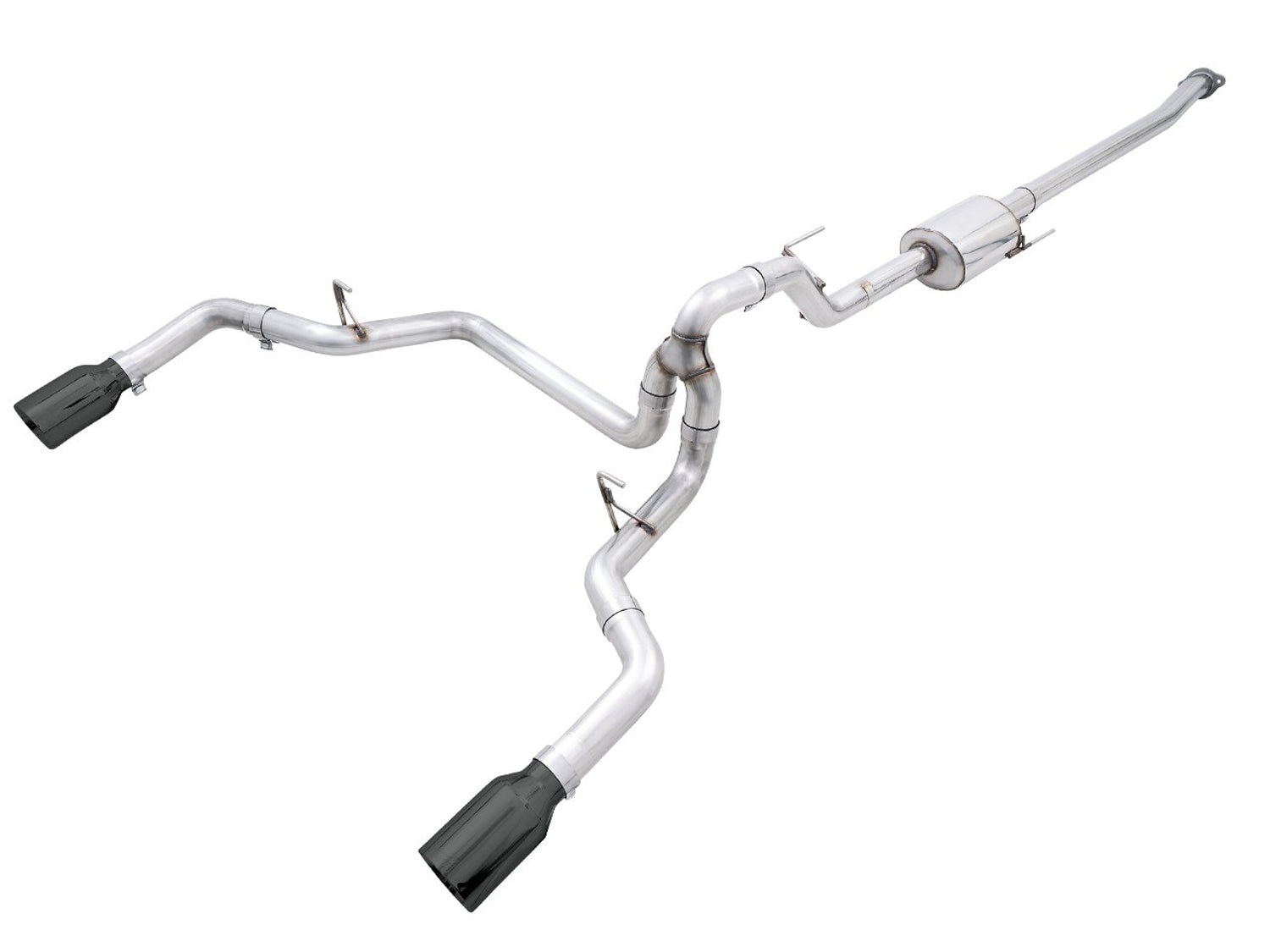 AWE 0FG Dual Split Rear Exhaust for '21+ Ford F-150 - 5" Diamond Black Tips - Primary