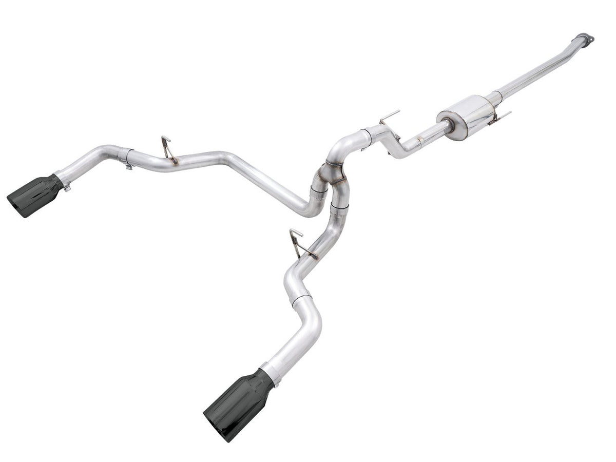 AWE 0FG Dual Split Rear Exhaust for '21+ Ford F-150 - 5" Diamond Black Tips - Primary