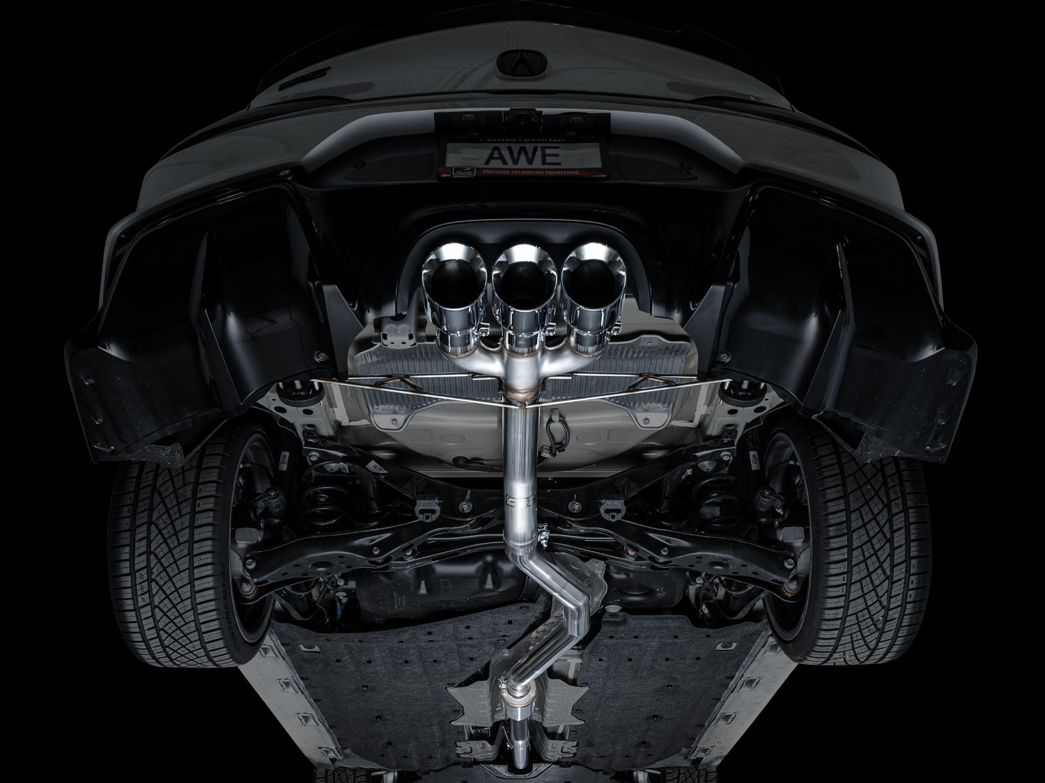 AWE Track Edition Exhaust for DE5 Integra Type-S - Triple Chrome Silver Tips - Mounted
