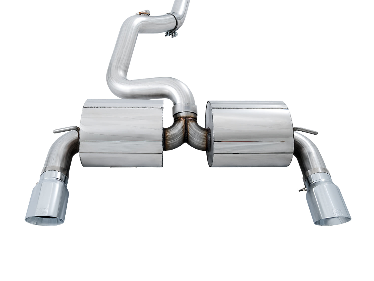AWE Touring Edition Cat-back Exhaust for Ford Focus RS- Non-Resonated - Chrome Silver Tips - out of package