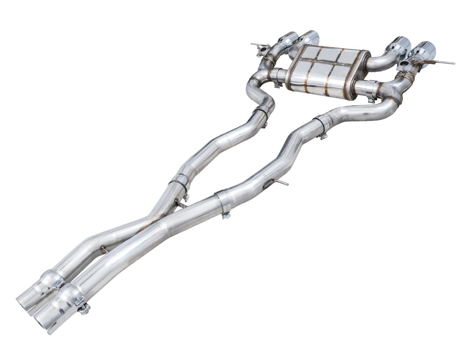 AWE SwitchPath Catback Exhaust for BMW G8X M3/M4 - Diamond Black Tips - out of package