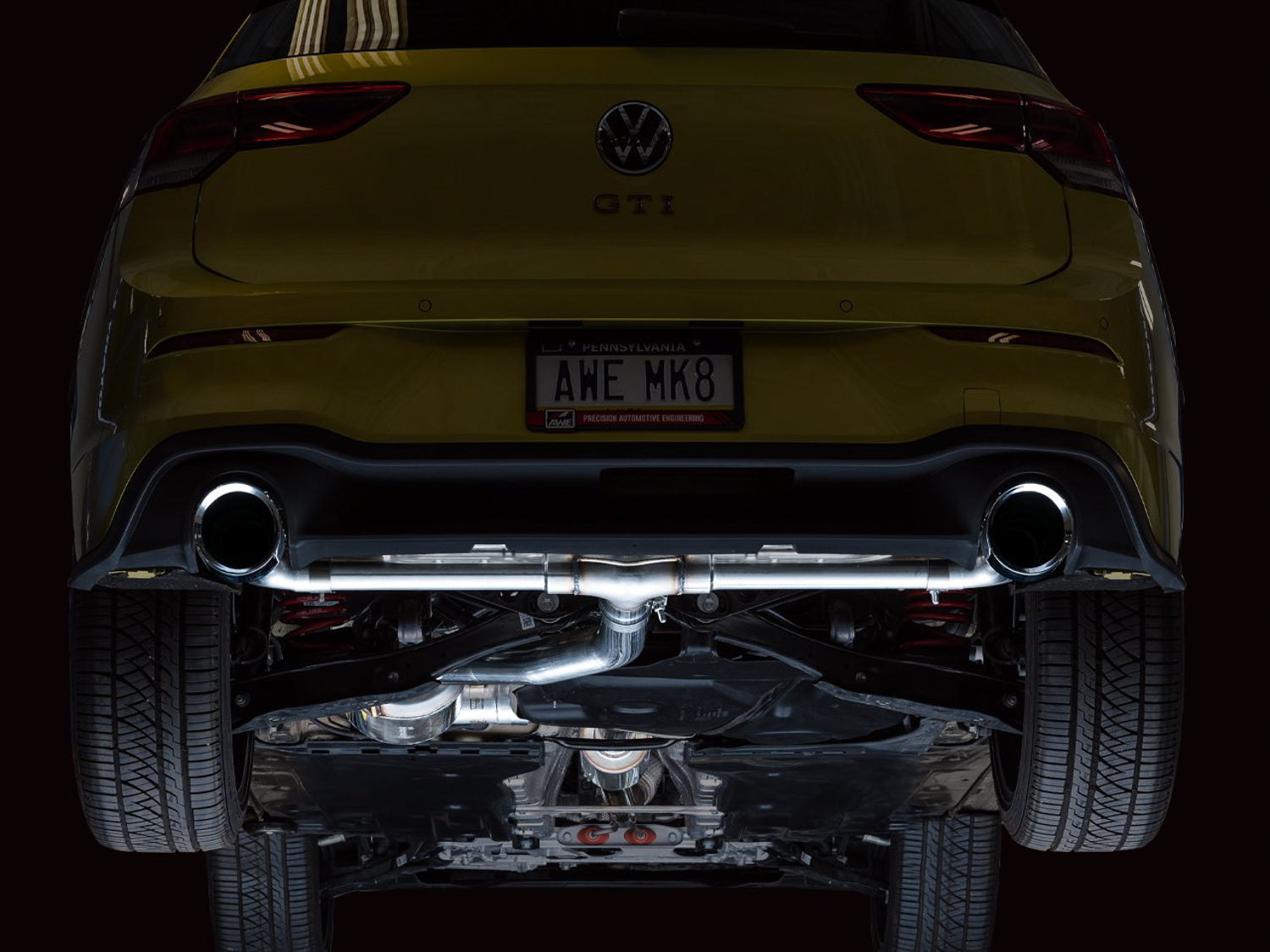 AWE Touring Edition Exhaust for VW MK8 GTI - Chrome Silver Tips - Mounted