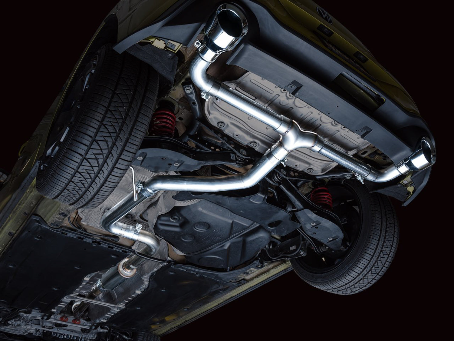 AWE Track Edition Exhaust for VW MK8 GTI - Chrome Silver Tips - Mounted